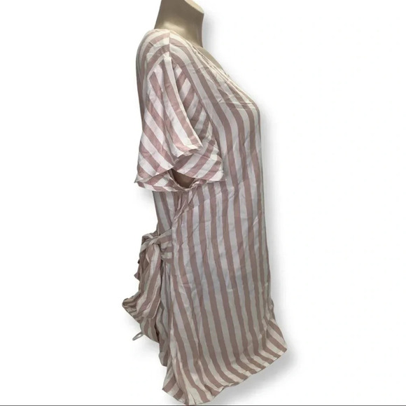 Ingrid & Isabel Maternity Size XXL Striped Short Flutter Sleeve Tie Top. New - Picture 2 of 8